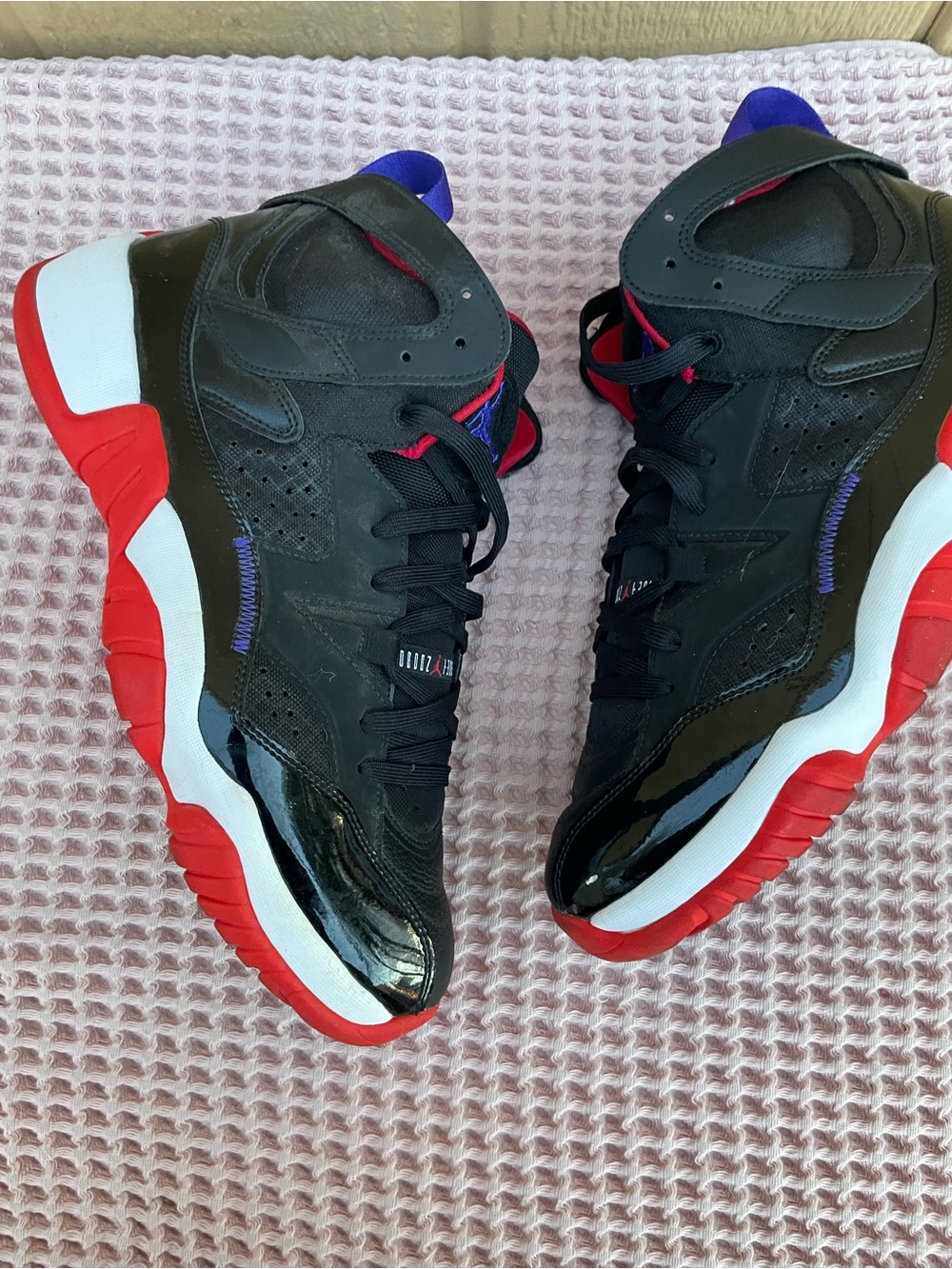 Jordan Men’s Black, Red & Purple High-Top Sneakers